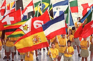 Un momento de la ceremonia inaugural del Campeonato del Mundo de Remo de Sevilla.
