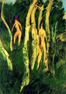    Desnudos en el bosque sobre la playa  (1913), de Ernst Ludwig Kirchner.