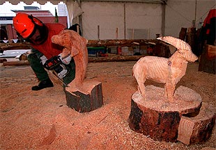 ESCULTOR CON MOTOSIERRA.