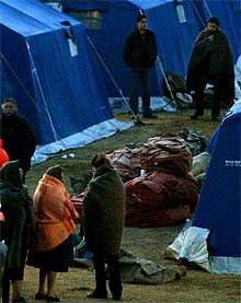 A la intemperie después del terremoto