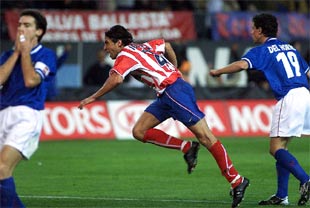 José Mari, tras marcar el tercero de sus goles.
