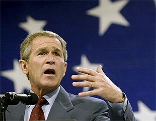 El presidente George Bush, en un acto público ayer en Denver, Colorado.