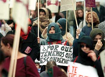 Manifestación en Málaga, el año pasado, contra la violencia doméstica.