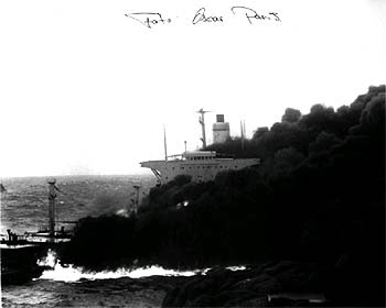 Imagen del naufragio del    Mar Egeo  en las costas gallegas en 1992.