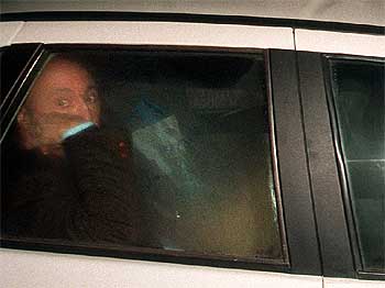 Luis Roldán sale ayer de la prisión de Brieva (Ávila).