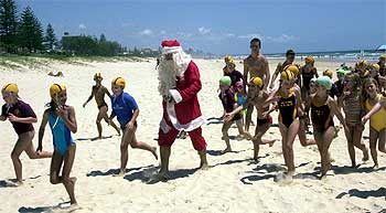 Papá Noel llega a la costa de Australia