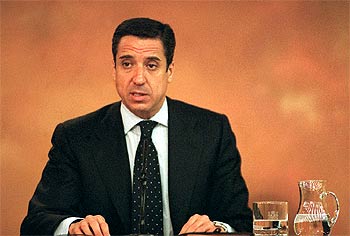 El ministro de Trabajo, Eduardo Zaplana, en su comparecencia tras el Consejo de Ministros.