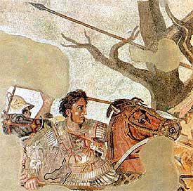    Batalla de Issos , conocido también como    Mosaico de Alejandro . Museo Arqueológico de Nápoles.