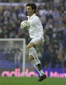 Solari, durante un partido con el Madrid.