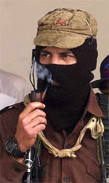 El    subcomandante  Marcos, durante la marcha a México DF en 2001.