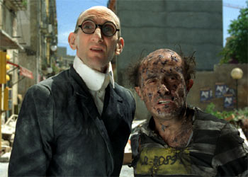 Benito Pocino (Mortadelo), a la izquierda, y Pepe Viyuela (Filemón) , en una secuencia de    Mortadelo y Filemón. 