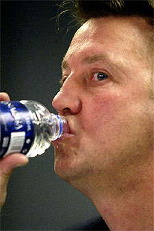 Louis van Gaal, durante  el partido contra el Valencia.