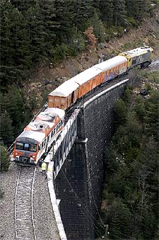 Descarrilamiento al borde del abismo