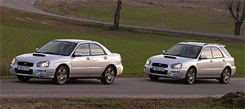 El Impreza 2003 adopta un frontal más aerodinámico y actual; monta un motor turbo más potente, con 225 CV, y mantiene sus dos carrocerías: berlina y 'break'.
