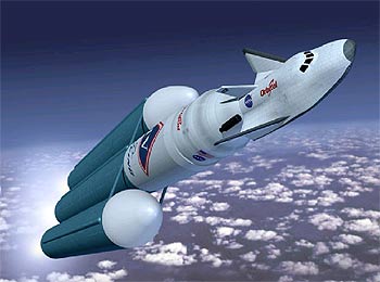 Dos diseños conceptuales de la próxima generación de naves espaciales estadounidenses.rnrnIlustración del proyecto X-43  Hyper X