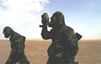 Maniobras de los  marines  estadounidenses cerca de la frontera de Irak con Kuwait.