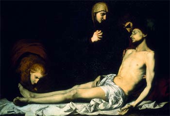 El cuadro  Lamentación sobre el cuerpo de Cristo muerto , de Ribera, hacia 1620 (National Gallery de Londres).