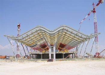 Obras en octubre pasado de la nueva terminal de Barajas, de Rogers y Lamela.