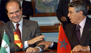 Chavez y Benaissa, ayer, en Rabat.