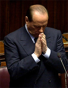 Silvio Berlusconi, durante su intervención en el Parlamento.
