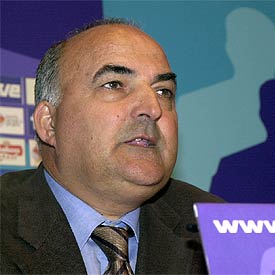 Iñaki Sáez, ayer, mientras anunciaba la convocatoria de jugadores para los partidos ante Ucrania y Armenia.