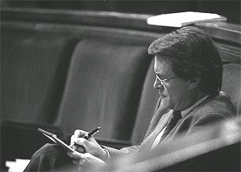 Artur Mas, durante un pleno del Parlamento de Cataluña.
