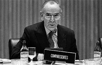 El fiscal general del Estado, Jesús Cardenal, en una intervención en el Congreso.