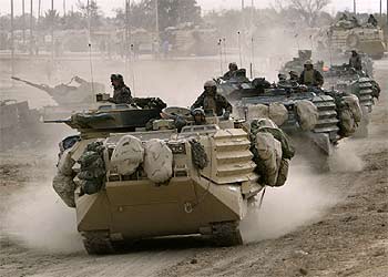   Marines   de la Compañía Lima, una parte del 7º de Caballería, aseguraban ayer la defensa de un puente sobre el Tigris.