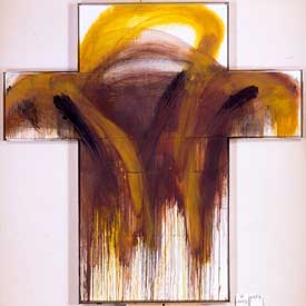 'Breitkreuz' (1991-1992), óleo sobre madera de Arnulf Rainer.