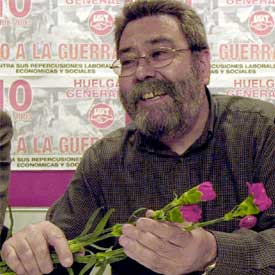 Cándido Méndez, durante una conferencia de prensa que ofreció ayer sobre la huelga.