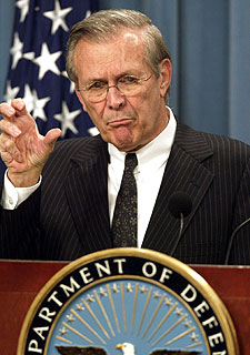 El secretario de Defensa estadounidense, Donald Rumsfeld.
