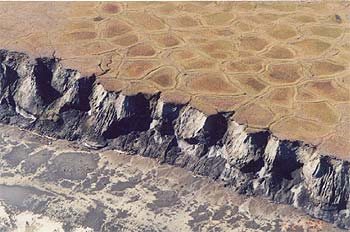 Capa de  permafrost  en el suelo siberiano.