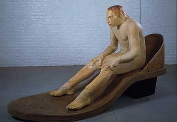 'David' (2001), obra en madera de pino y masonita de Francisco Leiro.