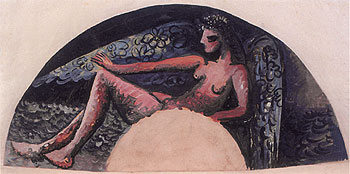 El cuadro  Desnudo de mujer alada en el país del abanico,  hacia 1941, de Wifredo Lam, que figura en la exposición  Cartografía íntima. 
