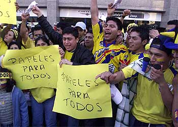 Aficionados ecuatorianos reclaman 