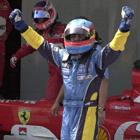 Fernando Alonso, la imagen de la felicidad.