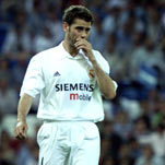 Hierro, tras uno de los goles del Mallorca, el sábado.