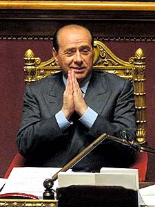 Silvio Berlusconi, en el Senado italiano el pasado mes de febrero.