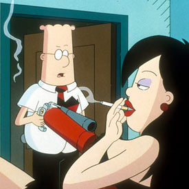 Escena de la serie de animación para adultos  Dilbert.  