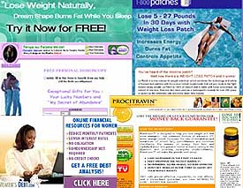 Tipos de correo basura y cartel de la campaña de Yahoo!