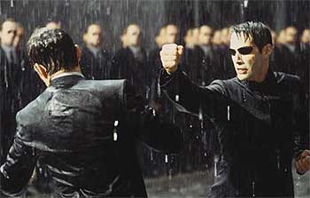 Keanu Reeves, en una escena de la segunda parte de  Matrix. 