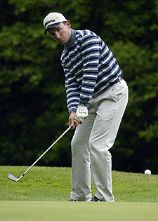 Ignacio Garrido, tras un  chip , ayer.