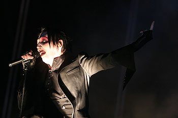 Marilyn Manson, durante su actuación del viernes en Festimad.