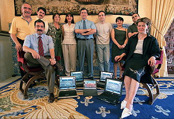 El equipo de la  web  de Madrid, en la Casa de la Villa.