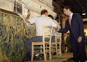 El príncipe de Asturias, en su visita a la feria comercial en Rusia.