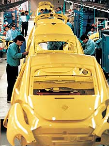 Línea de montaje en la factoría de Puebla (México).