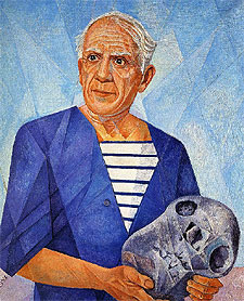  Retrato de Pablo Picasso con una máscara  (1956), de María Marevna.