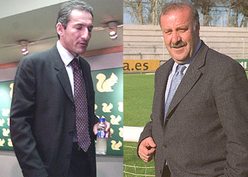 Txiqui Begiristain, director deportivo del  Barcelona, y Vicente del Bosque, ex entrenador del Real Madrid.