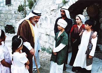 Un momento del rodaje de  La última luna  , de Miguel Littin, en Palestina .