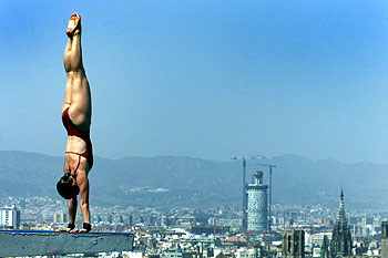 Barcelona, telón de fondo de los atletas del agua.